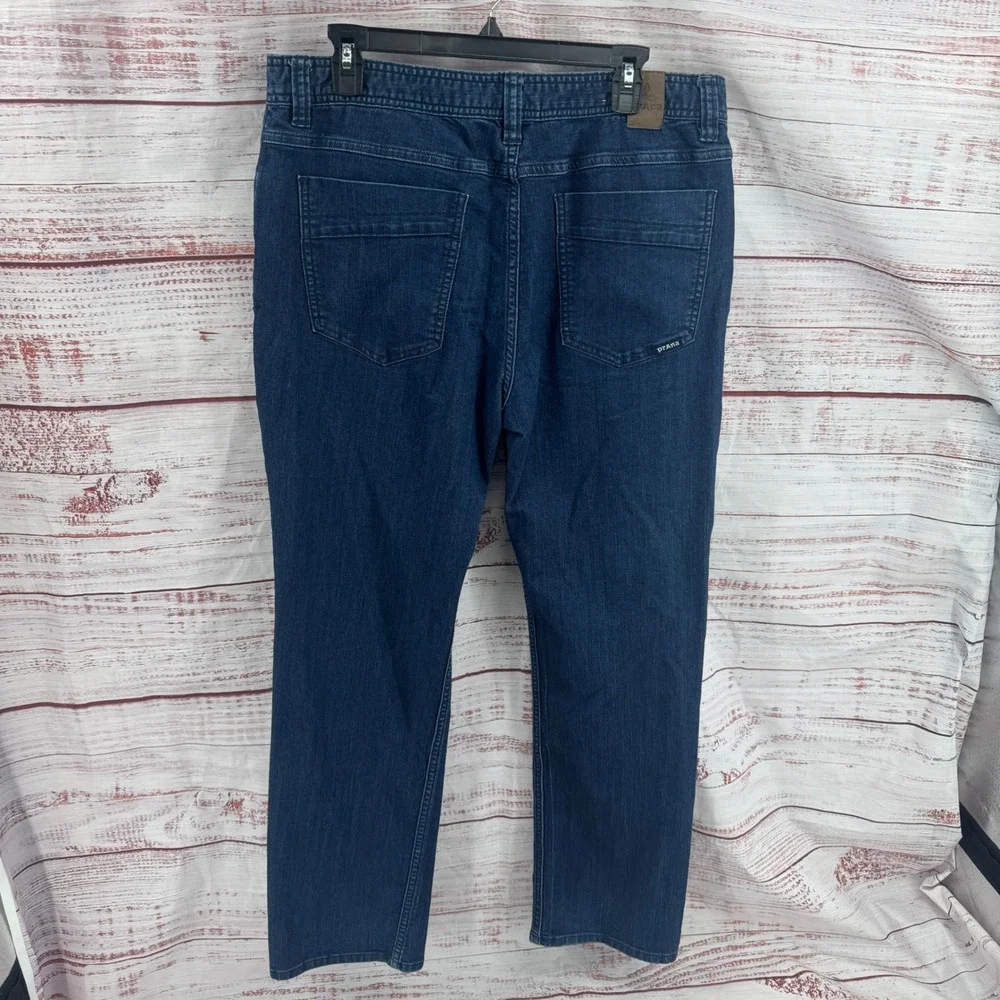 Prana Bridger Slim Fit Jeans Mens 36x32 Dark Wash Organic Cotton Stretch Denim